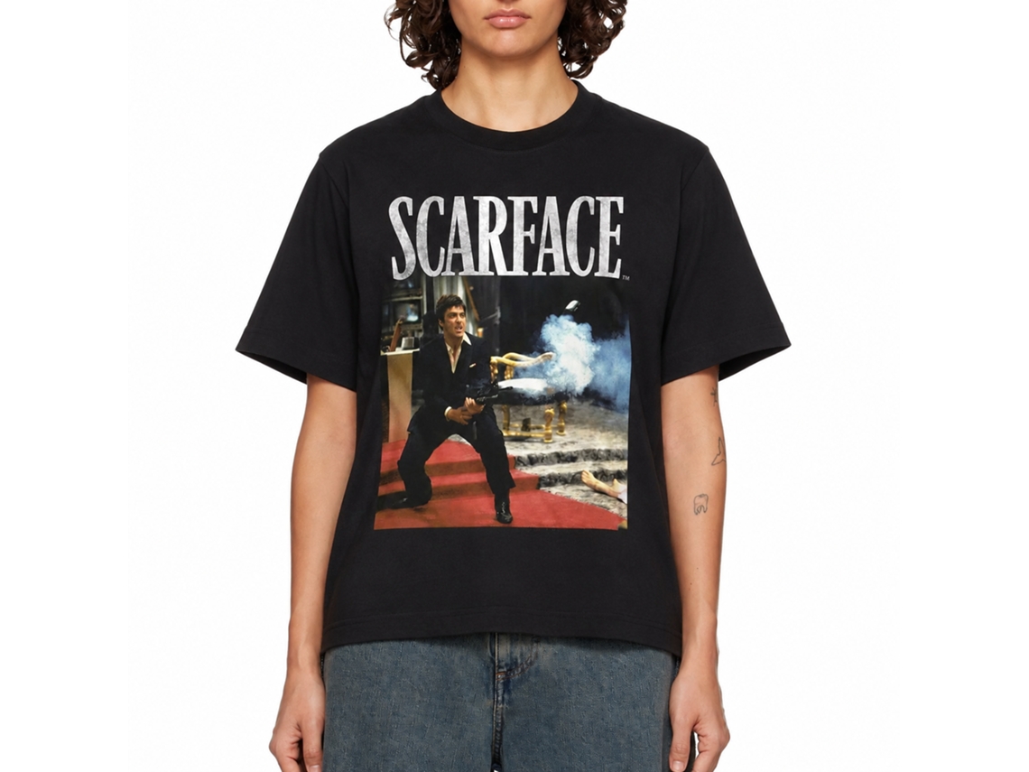 Rockinstone Scarface Movie Hello Friend Black Adult T-shirt Size:xl