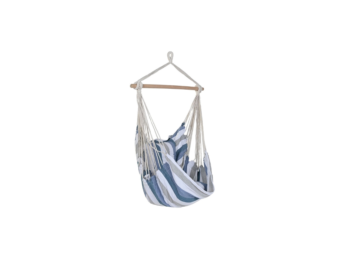 Cama de Rede DKD HOME DECOR Riscas Azul Branco (100 x 60 x 135 cm)
