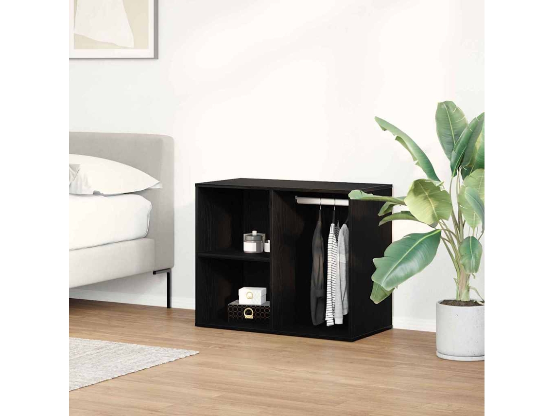 Vidaxl Gabinete De Maquiagem Carvalho Preto 80 X 40 X 65 Cm