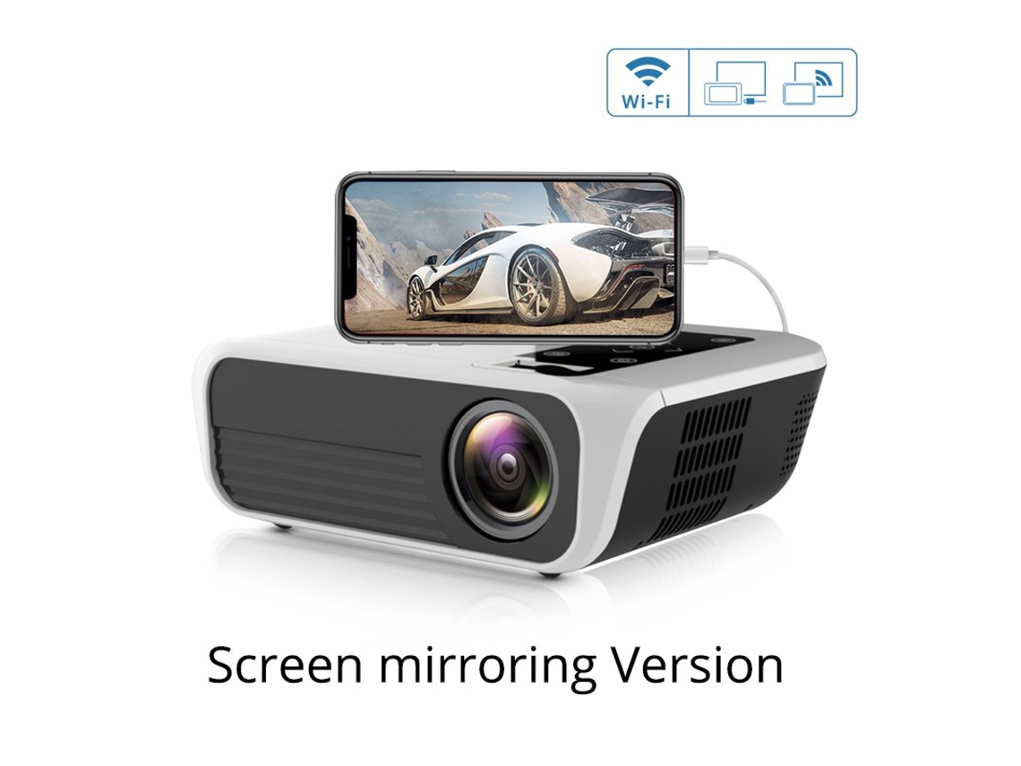 Projetor T500 1080P Led de Alta Definição Doméstico Portátil para Celular Plugue Branco eu