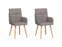 Maison Exclusive - Cadeiras De Jantar 2 Unid. Tecido Cinzento-acastanhado