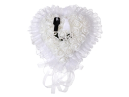 Almohadilla Para Anillos De Boda En Forma De Corazón Blanco Elegante, Porta Anillos Novio Novia Caja
