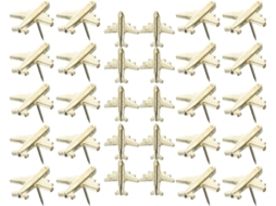 Conjunto De 30 Tachinhas Metal Douradas Em Formato Avião Para Mapas