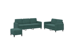 Sofa Set, Sofa Sets Vidaxl Verde Veludo (n/a)