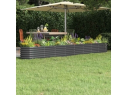 Vidaxl Canteiro Elevado Jardim 332x40x36 Aço Galvanizado Antracite