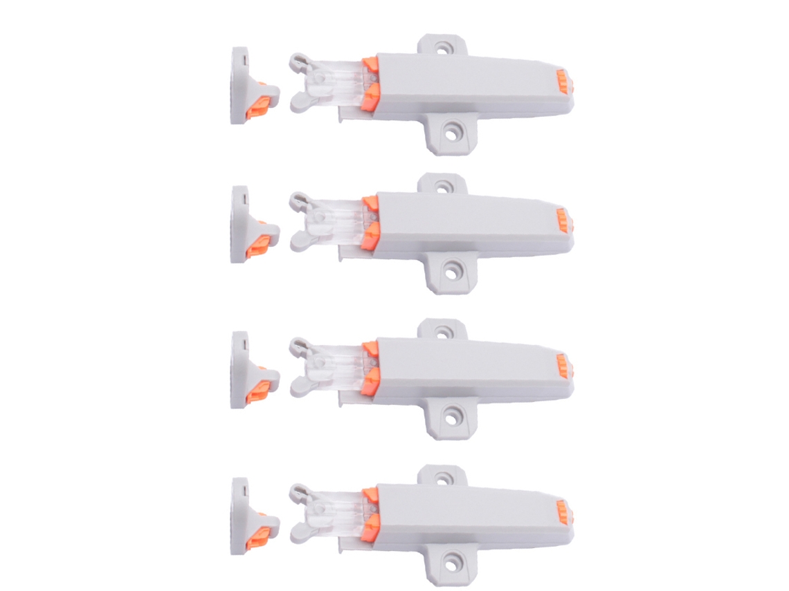 4 Peças De Fecho De Pressão Para Abrir Armário - Autotravamento Gray