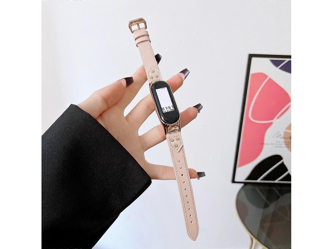 Pulseira De Couro Com Fivela Para Xiaomi Mi Band 7