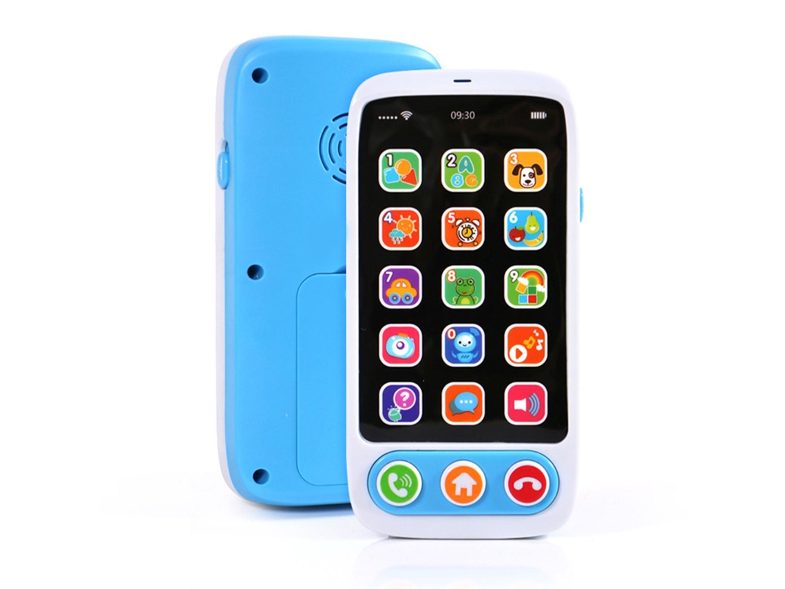 Mali brinquedo de Celular para Bebê Educativo com Música e Iluminação Colorida Azul