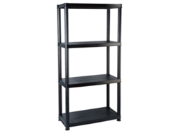 Conjunto 1 Storage Shelf, Storage Shelves Vidaxl Preto Plástico (61 X 30.5 X 130 Cm)