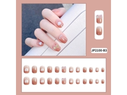 Dicas de Unhas Falsas Artificiais Diy Coração Laço Removíveis À Prova D'água Curtas 24pcs