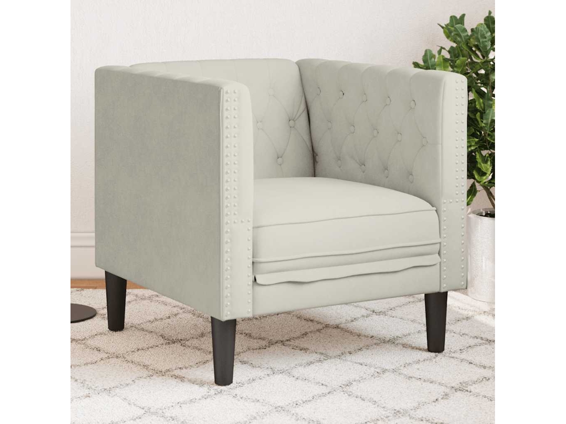 Vidaxl Sofá Chesterfield Veludo Creme