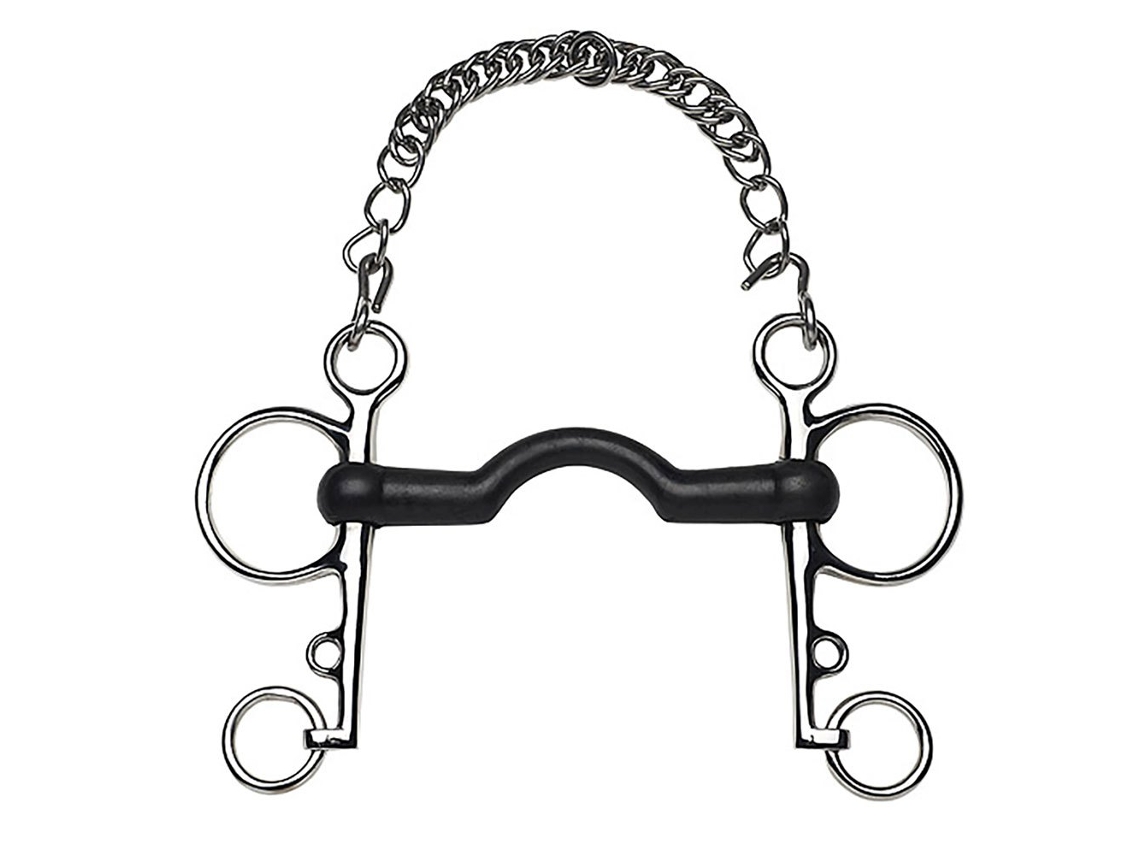 Broca Pelham Sólida com Porta de Borracha 140 Mm Prateado 115 Mmfeeling
