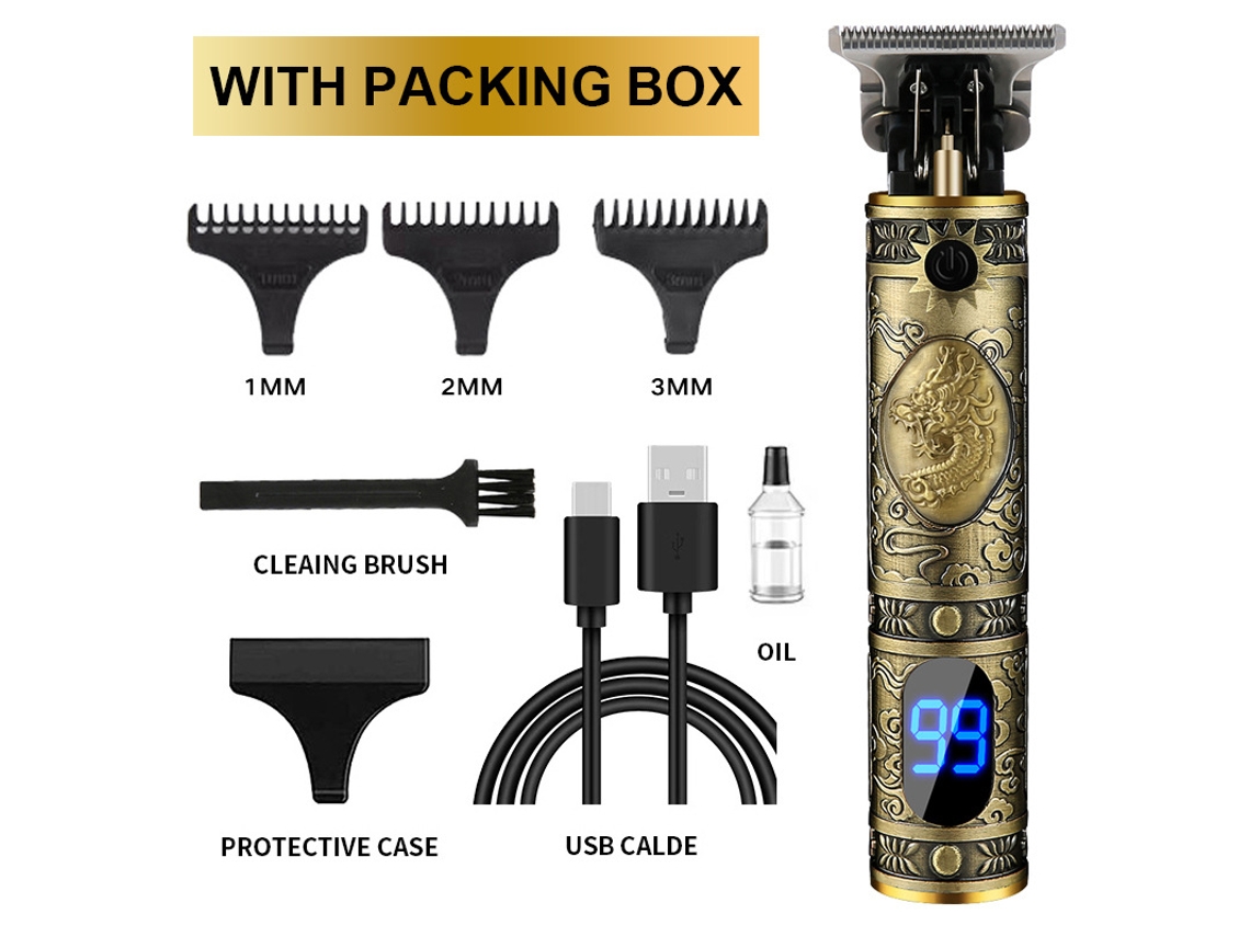 Aparador Cabelo Elétrico Lcd Eletrogalvanizado Em Bronze