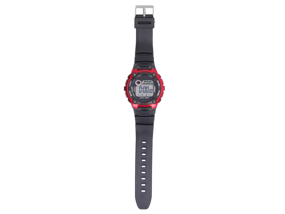 Relógio Esportivo Eletrônico Infantil Luminoso À Prova D'água Com Pulseira De Borracha Tela Grande Vermelho