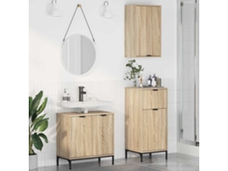 Vidaxl Conjunto De Móveis Para Banheiro 3 Unid. Carvalho Sonoma