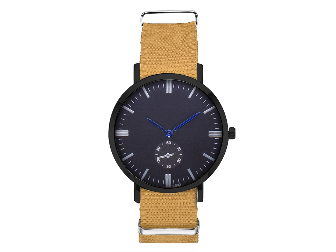 Reloj De Cuarzo Para Hombre Con Correa De Nylon Casual Elegante Beige