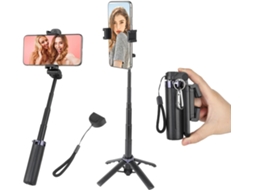Tripé Extensível para Selfies de 40 Polegadas, Tripé para Celular com Obturador Remoto Sem Fio, Selfies em Grupo JIAPEI (preto)