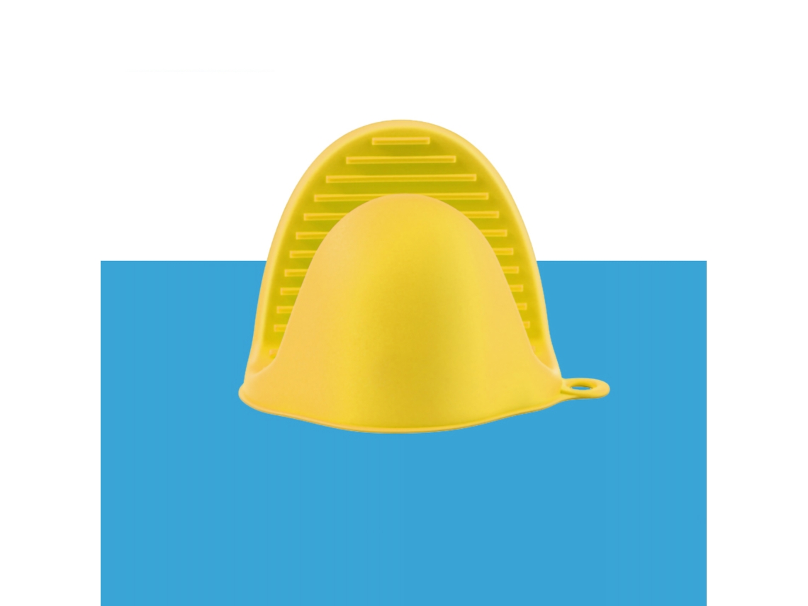 Luva Anti escaldante de Silicone com Pinça, Amarela, para Cozinha, Ferramenta de Assar