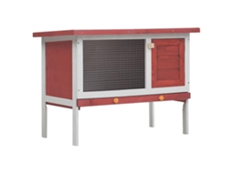 Vidaxl Coelheira De Exterior 1 Piso Madeira Vermelho