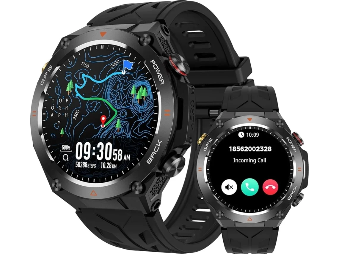 Relógio De Corrida Inteligente Com Chamada Bluetooth, Frequência Cardíaca E Monitoramento Do Sono Yunzii (preto)