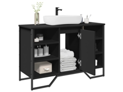 Vidaxl Móvel Para Lavatório 91x35x60 Cm Derivados De Madeira Preto