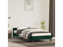 Vidaxl Estrutura De Cama Sem Colchão 80x200 Cm Veludo Verde-escuro
