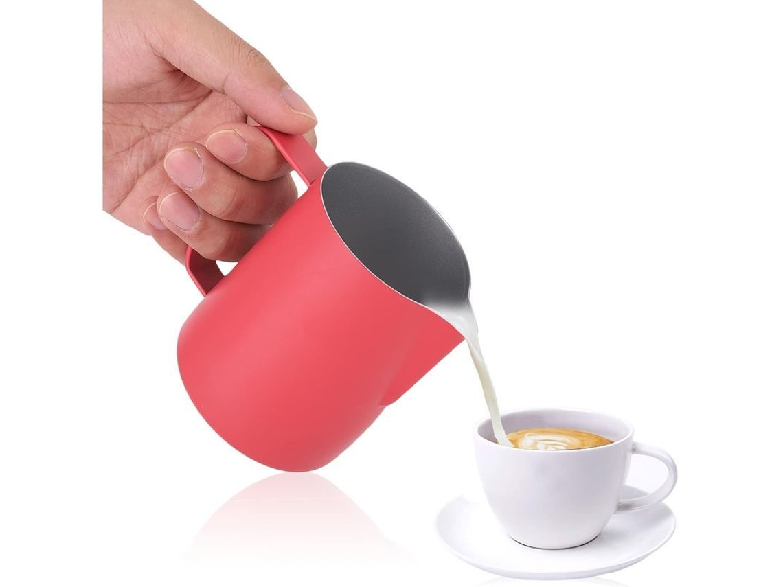 Jarra de leite de aço inox para espuma 600ml com pico anti gotejo e mango ergonômico Marca