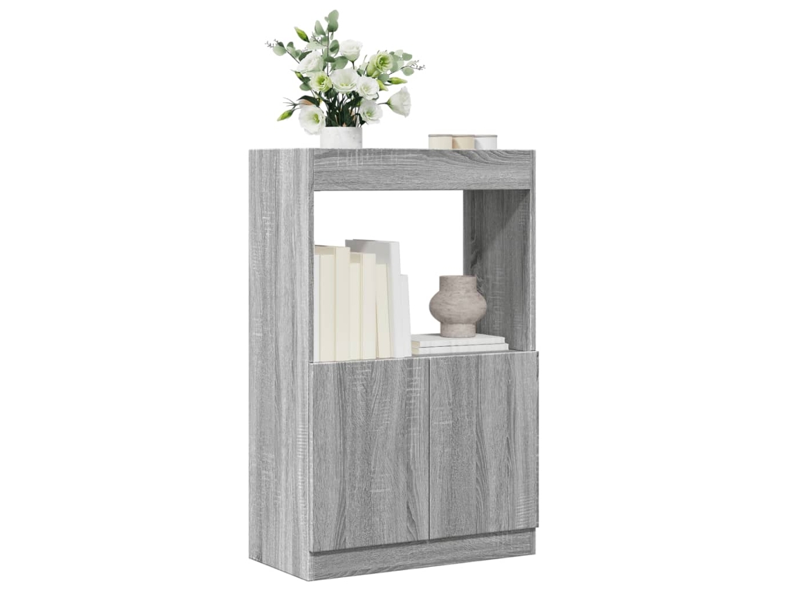 Vidaxl Armário Alto 63x33x100 Cm Derivados De Madeira Cinzento Sonoma