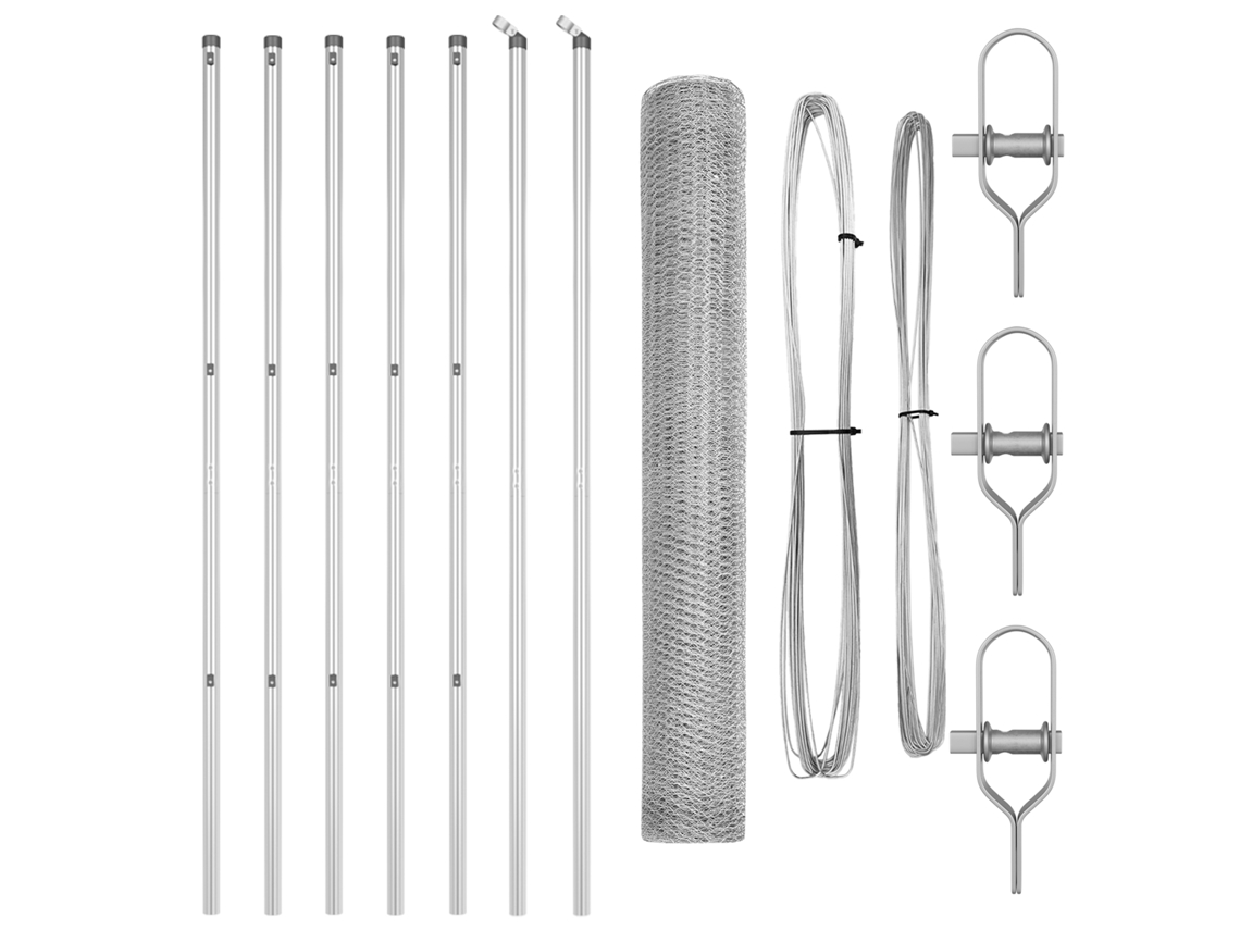 Conjunto 1 Cerca Para Jardim Vidaxl Prateado Aço (10 X 1,4 M)