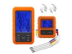 Termómetro Digital Lurelia Para Carne Com 4 Sondas, Alarme E Temporizador, Impermeável Ipx7, Retroiluminado, Magnético, -20-300 (-4-572) °c