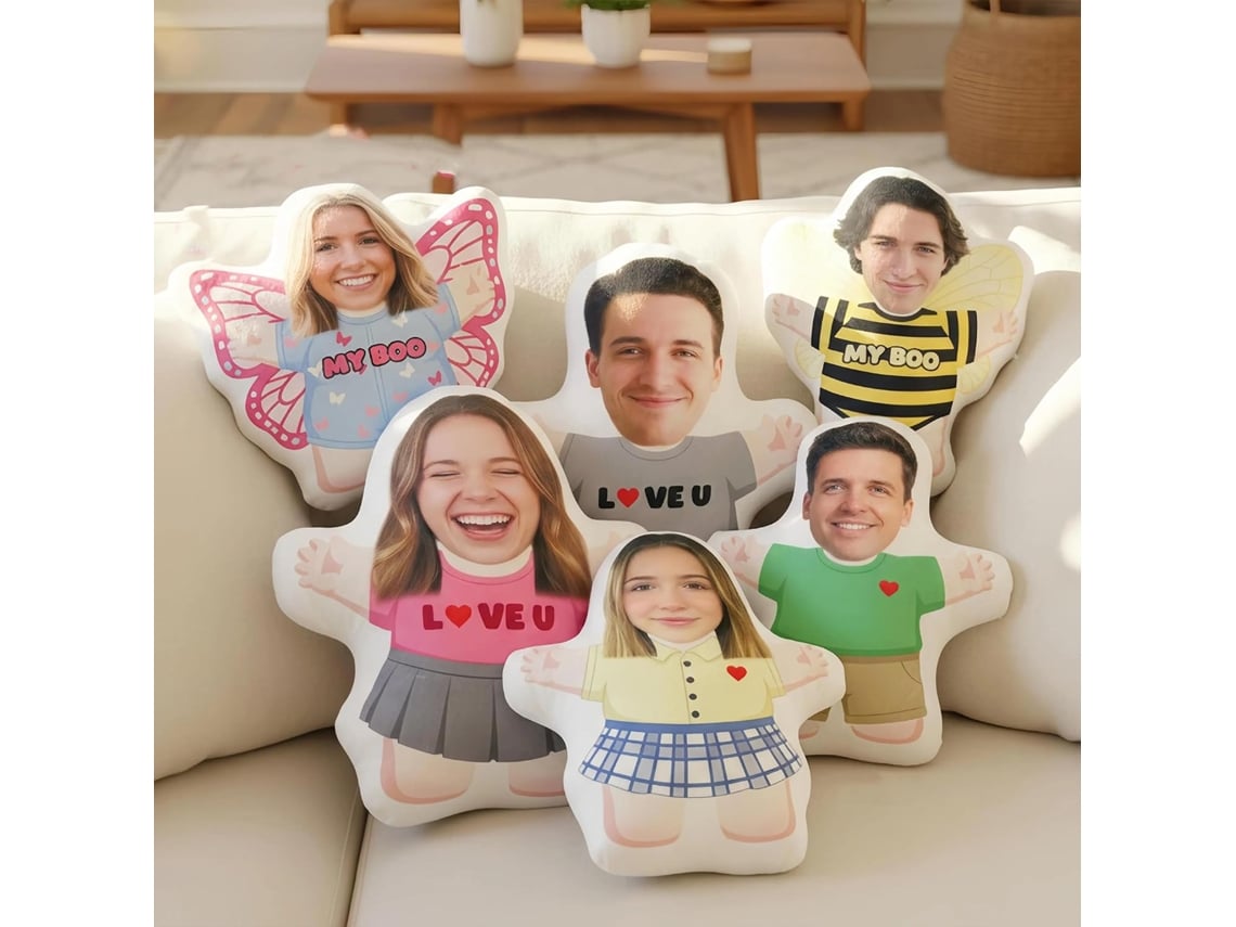 Boneca 3d Personalizada Com Foto, Almofada Com Rosto Humano Macia