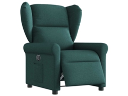 Vidaxl Poltrona Elétrica Reclinável Tecido Verde-escuro