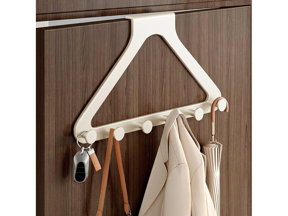 2026-organizador De Porta, Suporte Toalhas De Porta, Cabide Toalhas, Banheiro, Quarto, Lavanderia Branco Creme