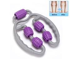 Massageador Manual Com Rolos Para Pernas Braços E Relaxamento Muscular Roxo