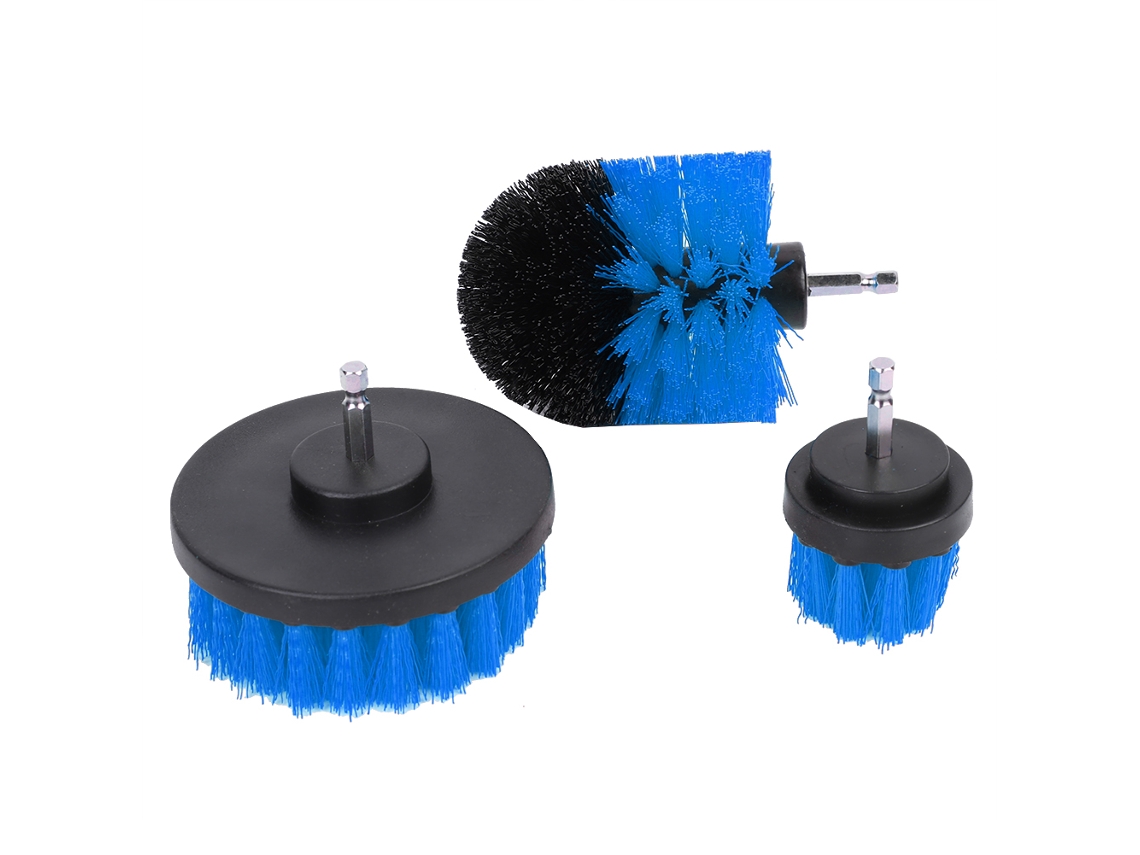 Kit De Limpeza Com 3 Escovas Elétricas Para Furadeira Azul