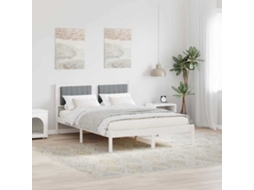 Vidaxl Estrutura De Cama Com Cabeceira Estofada Cinzento-claro
