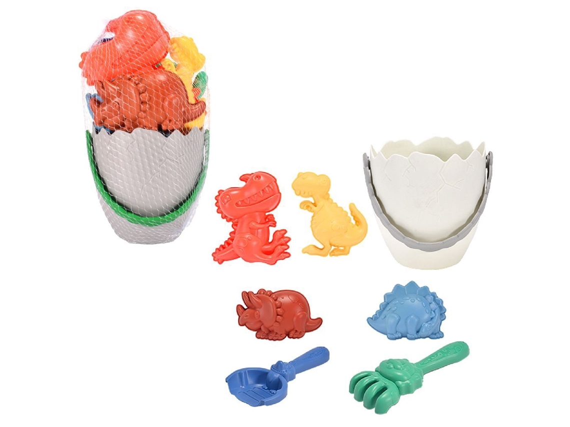 Conjunto De Balde Praia Dinossauro – 7 Peças Para Crianças -aquaforge
