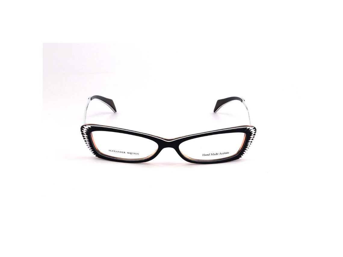 Armação de Óculos Feminino Alexander Mcqueen Amq-4163-W0C Azul Laranja Branco