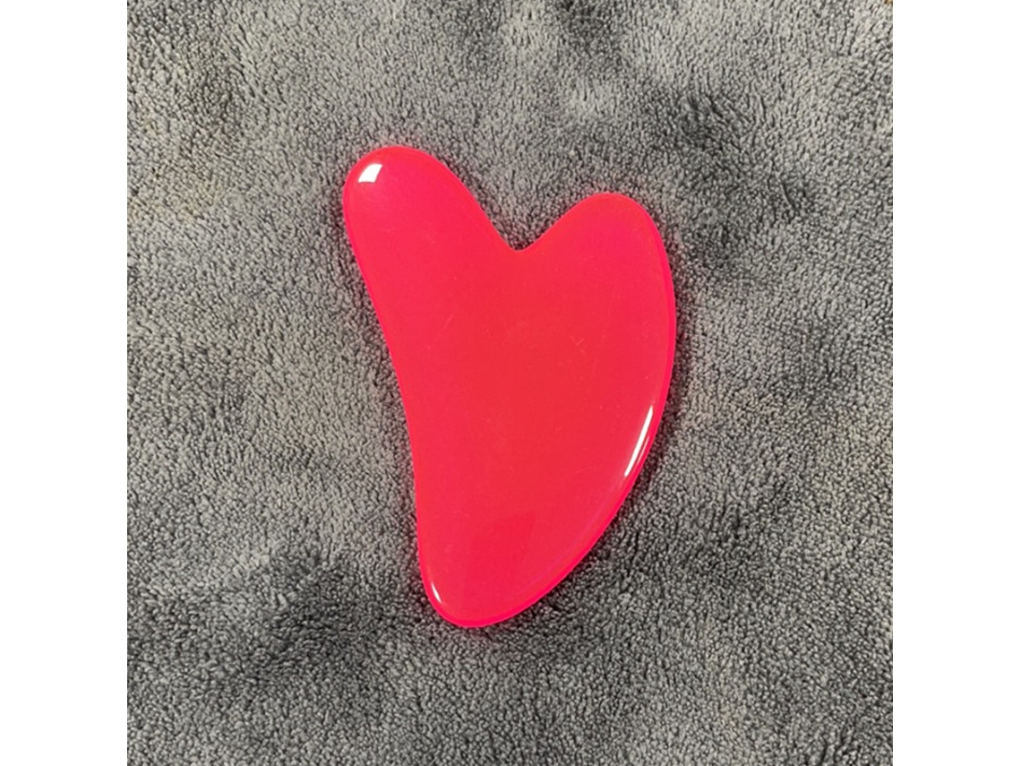(vermelho Brilhante C) 1 Placa De Massagem Facial Gua Sha Em Resina Em Formato De Coração - Ferramenta De Massagem Spa