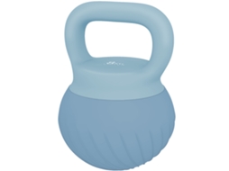 Kettlebell 8 Kg, areia metálica, cabo antiderrapante, azul claro, 27x20x20 Cm | S/MARCA