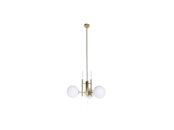 Candeeiro de Teto DKD HOME DECOR DKD Home Decor 64 x 64 x 64 cm Cristal Dourado Metal Branco 50 W