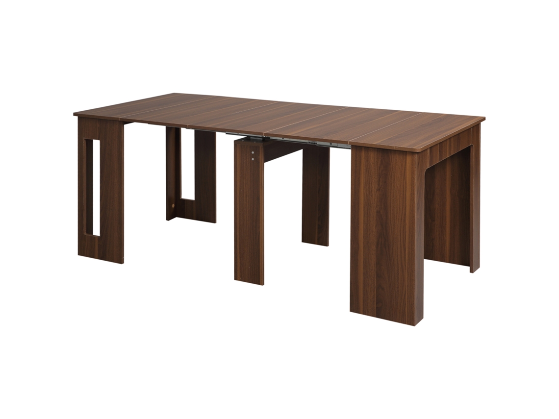 Mesa de Jantar Extensível para 4 6 Pessoas Mesa Lateral Multifuncional para Estudo Cozinha 180x85x75 Cm Marrom op