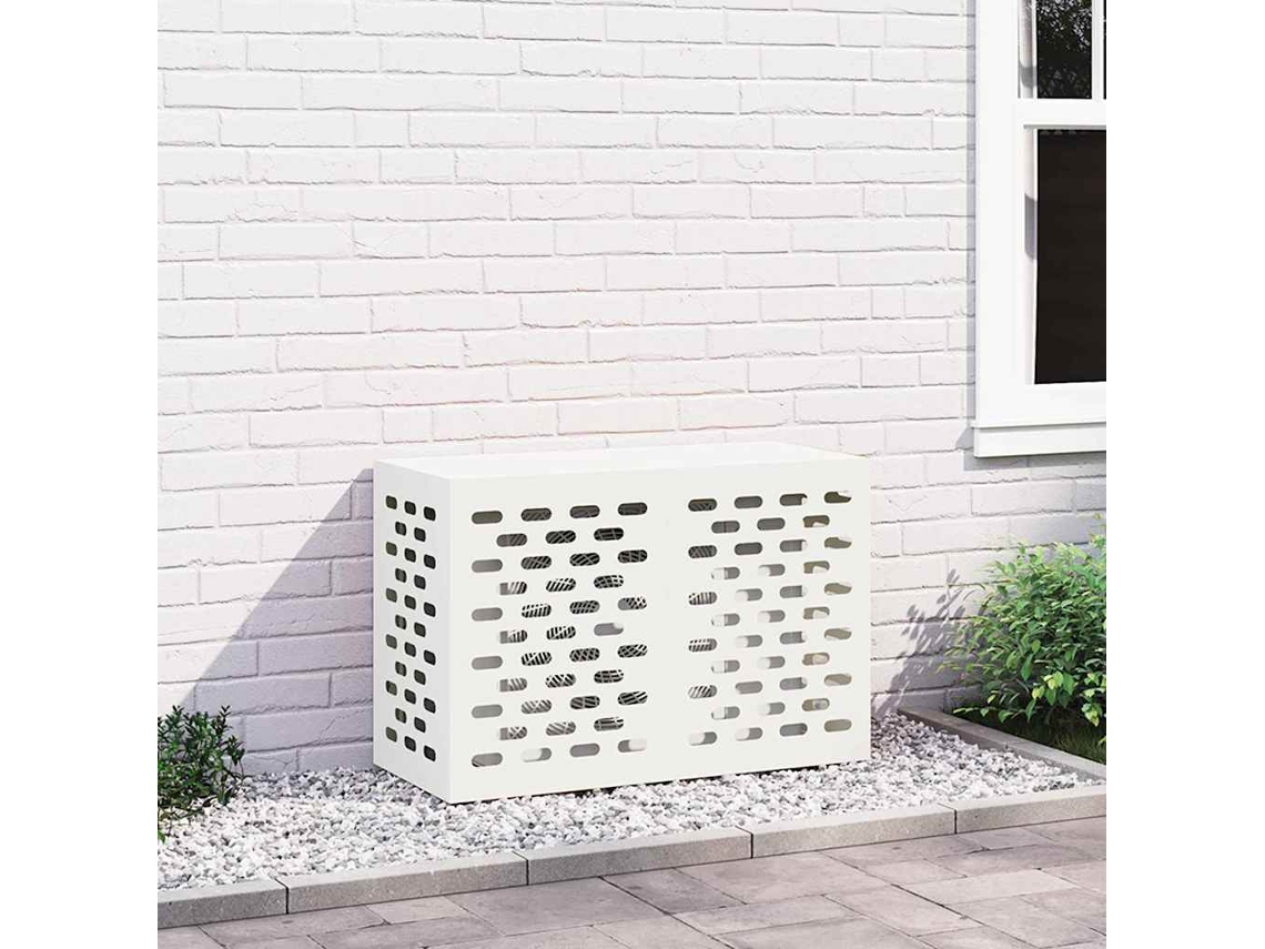 Vidaxl Capa De Ar Condicionado Branco 90 X 40 X 60 Cm Aço