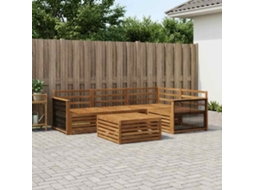 Vidaxl Conjunto De Sofás Para Exterior 5 Pcs Natural