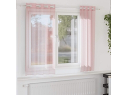 Vidaxl Cortinas De Voile Com Ilhós 2 Pcs Rosa-claro 140x175 Cm