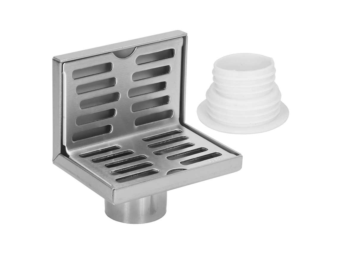 Ralo de Canto em Aço Inoxidável 304 com Acabamento Escovado, Formato em L, Ideal para Banheiro, Cozinha e Varanda. AQUAFORGE