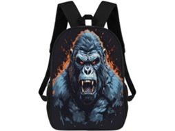 Mochila Infantil Com Estampa De Gorila, Bolsa Viagem Impermeável Para Estudantes, Escolar E Livros,