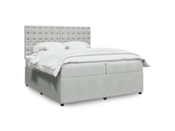 Vidaxl Cama Com Molas/colchão 200x200 Cm Veludo Cinzento-claro