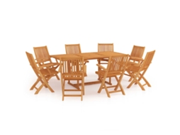 Conjunto de Jantar de 9 para Jardim Madeira de Teca Maciça MAISON EXCLUSIVE