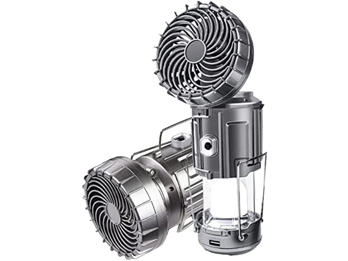 Ventilador Com Lanterna Led Solar Para Camping